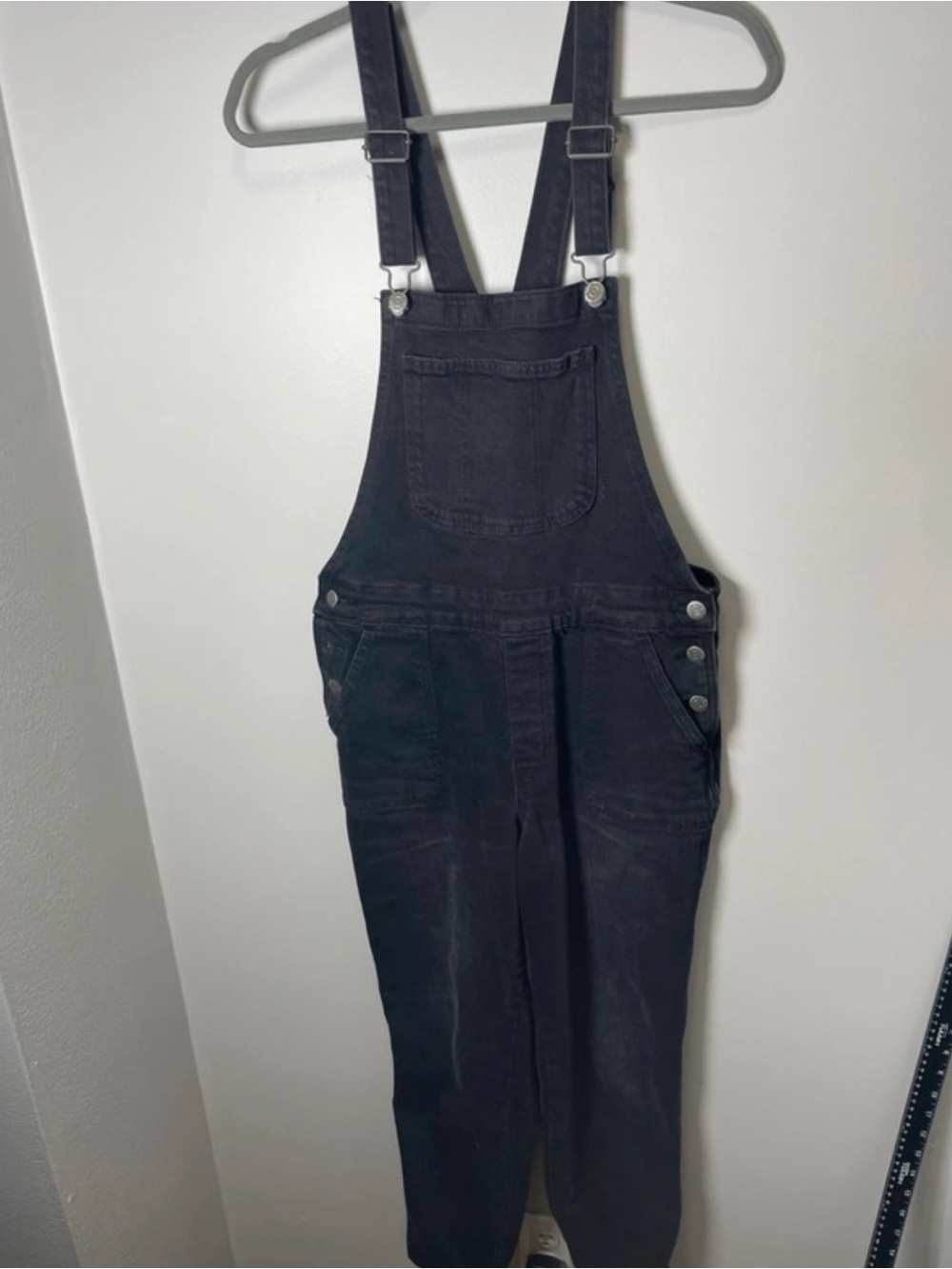 Old Navy OG Straight Black Wash Denim Bib Overalls Size 4 Jeans